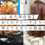 【#2 永久保存版】初めてのブリーチカラー を考えてる方への指南書